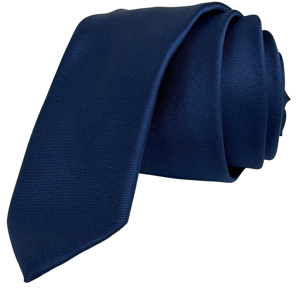 Stafford Necktie Men OS Navy Blue Everyday 365 Comfort Solid Ribbed Polyester